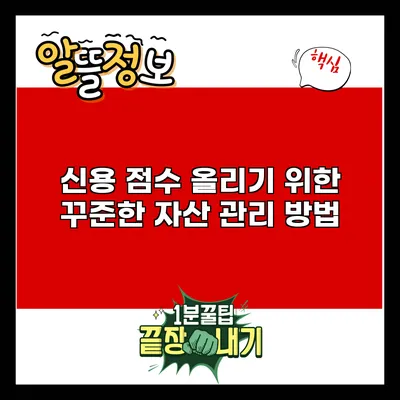 신용 점수 올리기 위한 꾸준한 자산 관리 방법