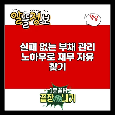 실패 없는 부채 관리 노하우로 재무 자유 찾기