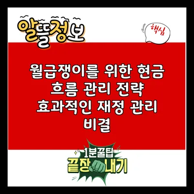 월급쟁이를 위한 현금 흐름 관리 전략: 효과적인 재정 관리 비결