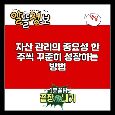 자산 관리의 중요성: 한 주씩 꾸준히 성장하는 방법