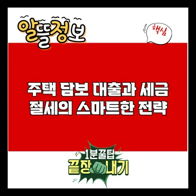 주택 담보 대출과 세금 절세의 스마트한 전략