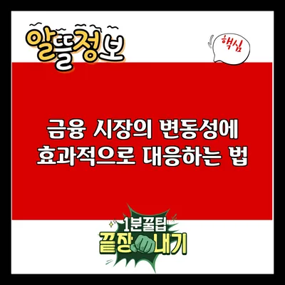 금융 시장의 변동성에 효과적으로 대응하는 법