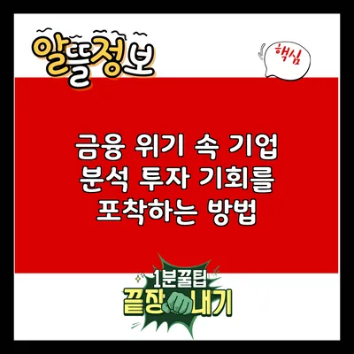금융 위기 속 기업 분석: 투자 기회를 포착하는 방법