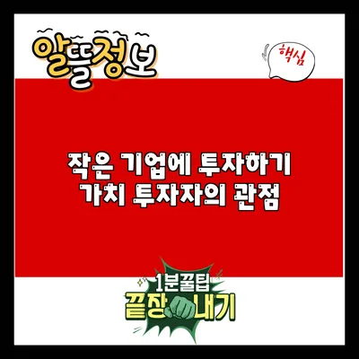 작은 기업에 투자하기: 가치 투자자의 관점