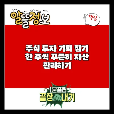 주식 투자 기회 잡기: 한 주씩 꾸준히 자산 관리하기