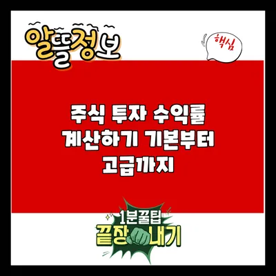 주식 투자 수익률 계산하기: 기본부터 고급까지